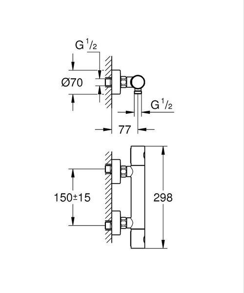 GROTHERM 800 Cosmopolitan смеситель термостат для душа, хром Grohe 34765000 34765000 фото