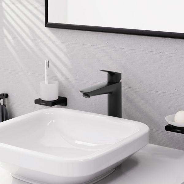 LOGIS Змішувач для умивальника 190, одноважільний,колір чорный матовий HANSGROHE 71091670 71091670 фото
