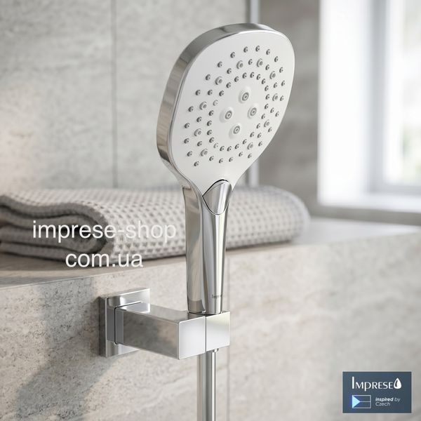 Imprese BILOVEC хром. Набір для ручного душу, лійка 130мм, 3 режими, кнопка, soft-cube. f03800901AP 94530 фото