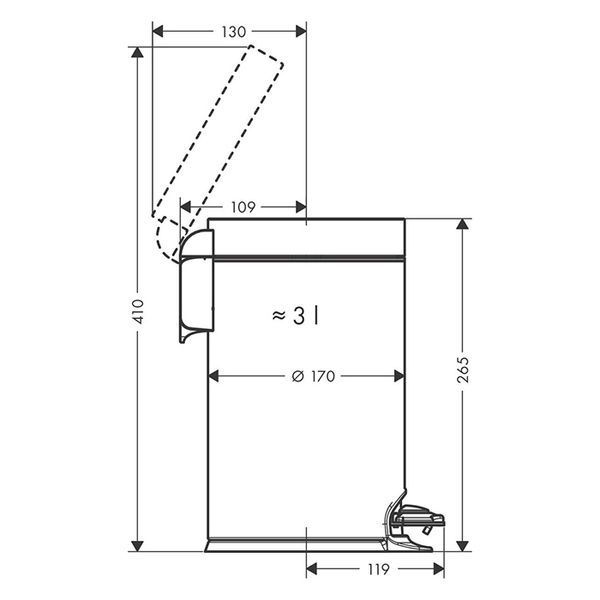 ADDSTORIS вiдро для cмiття, колiр бiлий матовий HANSGROHE 41775700 41775700 фото