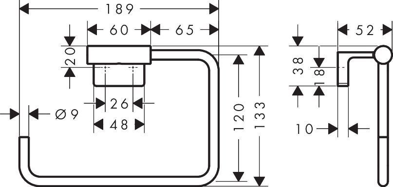 ADDSTORIS S тримач для рушника, хром HANSGROHE 41784000 41784000 фото