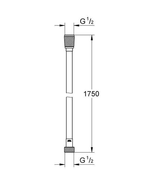SILVERFLEX шланг для душу 1750 мм, колір чорний Grohe 28388KF1 28388KF1 фото