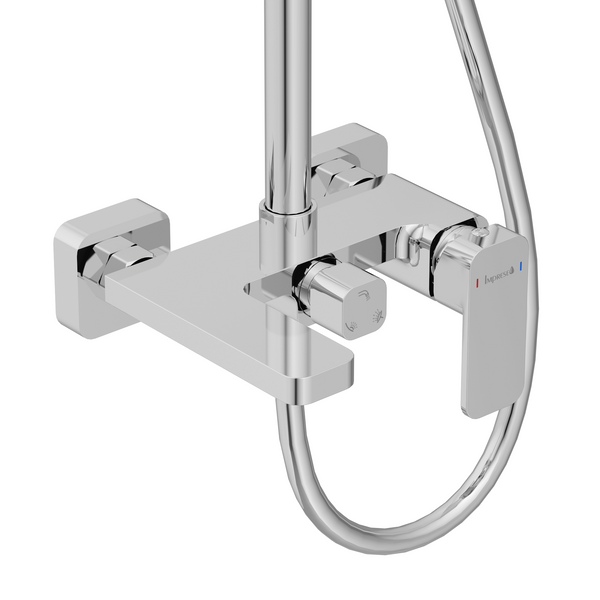 Imprese BILOVEC хром. Душова система Колона з носиком для ванни, soft-cube: 95-150/30/13. t030B00901SP 85311 фото