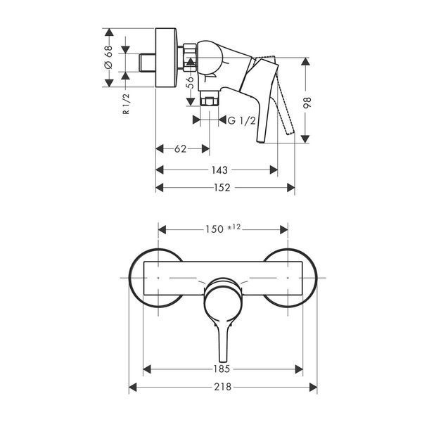 Talis S Змішувач для душу, одноважільний HANSGROHE 72600000 72600000 фото