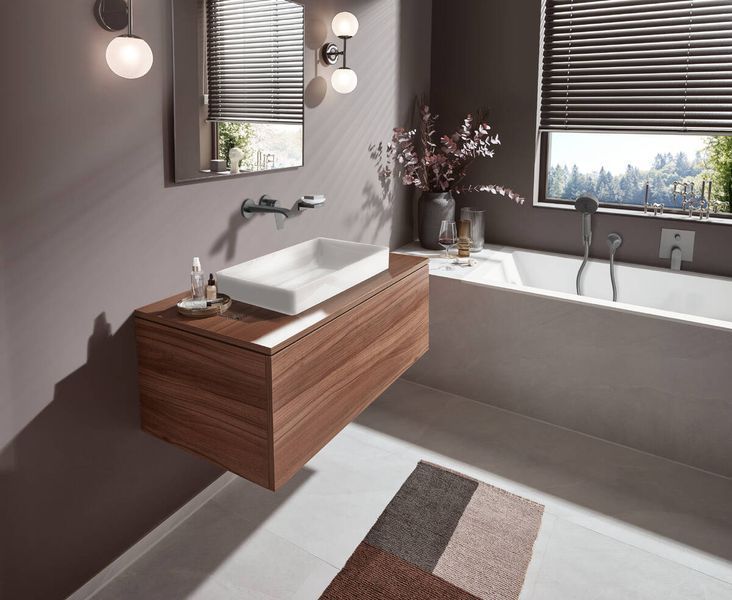 VIVENIS змішувач для ванни, одноважільний, ПМ, шліфованний чорний хром HANSGROHE 75415340 75415340 фото