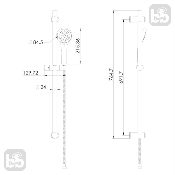 Imprese Modus (хром). Душевая штанга (L-75см стойка с лейкой 3 режима). f03808201SR f03808201SR фото