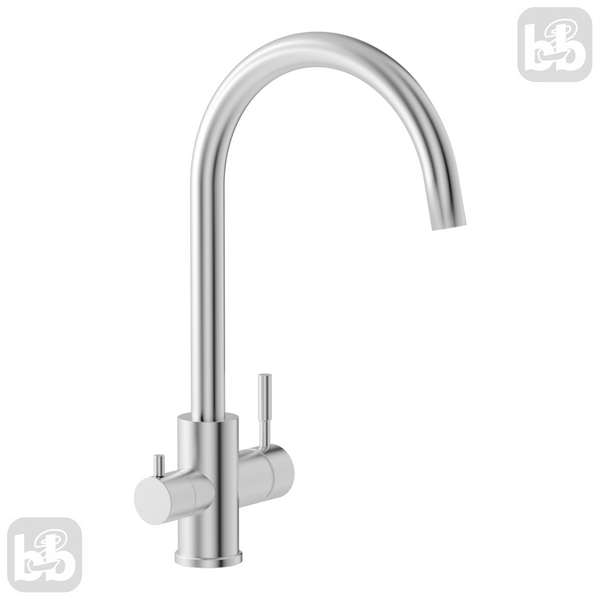 Imprese ARGO-S (сталь). Змішувач для кухні, на 2 води (215x265/35). f03409016FS f03409016FS фото
