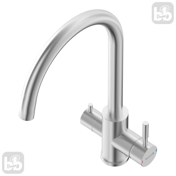 Imprese ARGO-S (сталь). Змішувач для кухні, на 2 води (215x265/35). f03409016FS f03409016FS фото