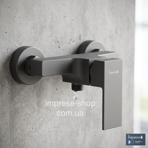 Imprese Judit чорний матовий. Змішувач для душу квадратний, латунь. f03310810AA 93693 фото