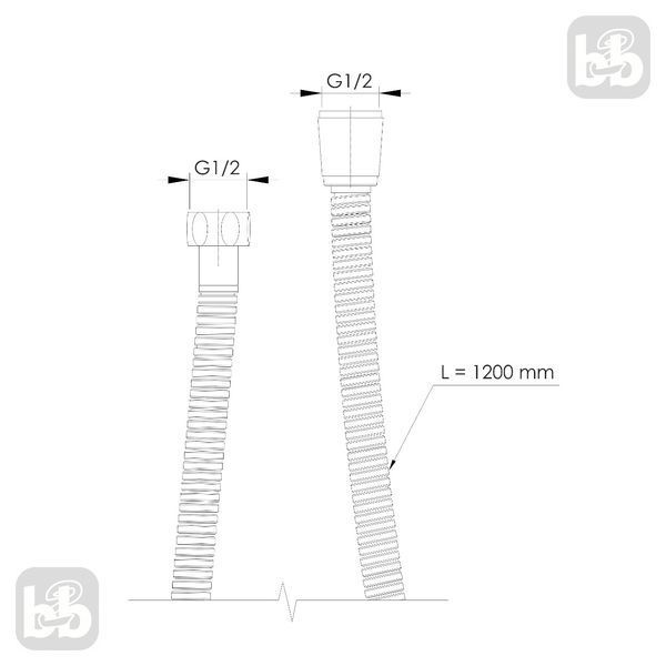 Imprese Brenta никель мат. Шланг для гигиенического душа 120 см, SS нержсталь, anti-twist. ZMK0823060360 93603 фото