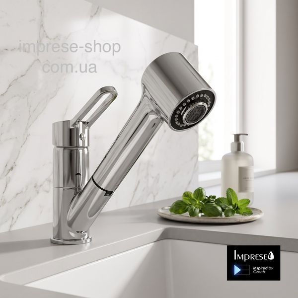 Imprese Liben-М хром. Смеситель для кухни, лейка выдвижная. f03404001AB f03404001AB фото
