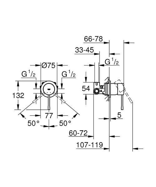 Essence матовый черный смеситель скрытого монтажа для душа Grohe 29197KF0 29197KF0 фото