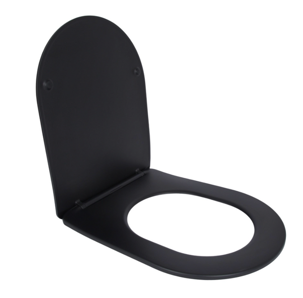 Чорне Сидіння кришка для унітазу, з мікроліфтом (Quick release; Slim; Duroplast; чорний). SU47352b SU47352b фото