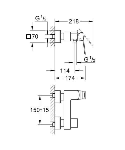 Eurocube Змішувач для душу, одноважний Grohe 23145000 23145000 фото