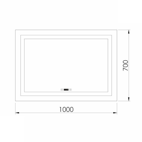 Дзеркало 70x100 з підсвіткою, підігрівом, годинником, Imprese KARLOV Option m08607600ME m08607600ME фото