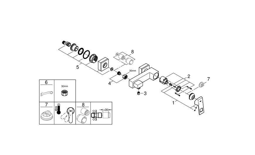Eurocube Змішувач для душу, одноважний Grohe 23145000 23145000 фото