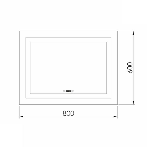 Дзеркало 60x80 з підсвіткою, підігрівом, годинником, Imprese KARLOV Option m08607600MC m08607600MC фото