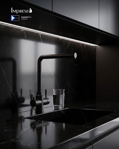 Imprese ARGO-S (матовый черный). Смеситель для кухни, на 2 воды: 239x319/35. f03409016JB f03409016JB фото