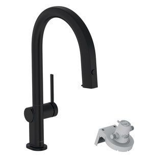 AQITTURA M91 змішувач для кухні, 210, з висувним виливом, 1jet, чорний матовий HANSGROHE 76803670 76803670 фото