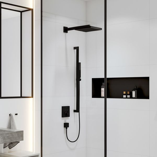 PULSIFY E тримач верхнього душу, 39см, колір чорний матовий HANSGROHE 24337670 24337670 фото