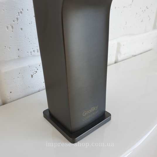 Графитовый смеситель для умывальника IMPRESE GRAFIKY ZMK041807010