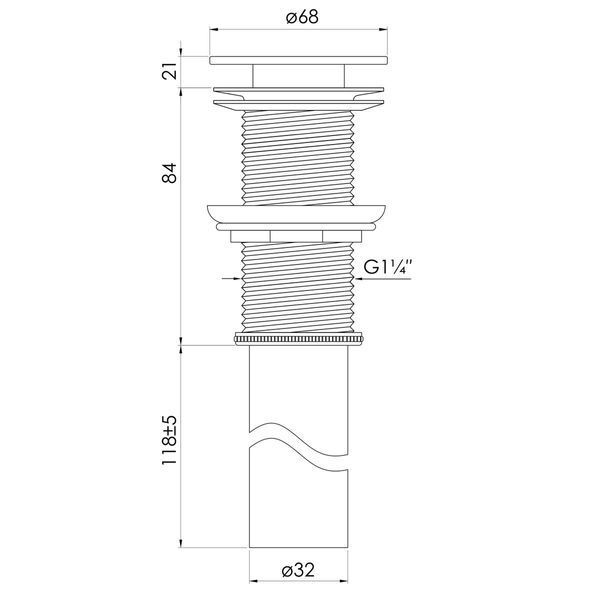 Донний клапан Solid surface сифона для умивальника, Volle 90-00-010 90-00-010 фото