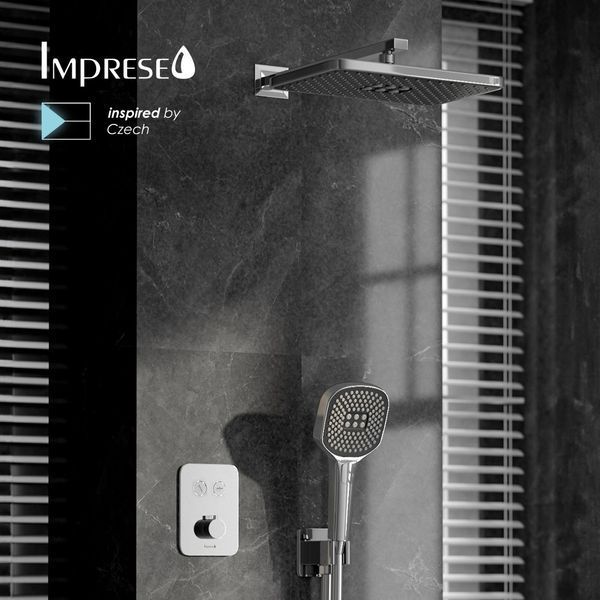 Imprese Bilovec хром. Душова Система з Термостатом прихованого монтажу, кнопки, з виливом для ванни. t04800901SBC 93962 фото
