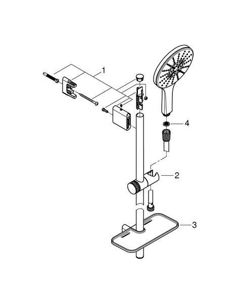 RAINSHOWER Smartactive 150 душовий гарнітур штанга 60см, лійка 3 режими струменя Grohe 26591000 26591000 фото