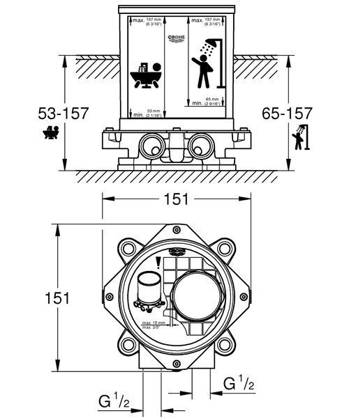 Вбудована частина змішувача Grohe 45984001 45984001 фото