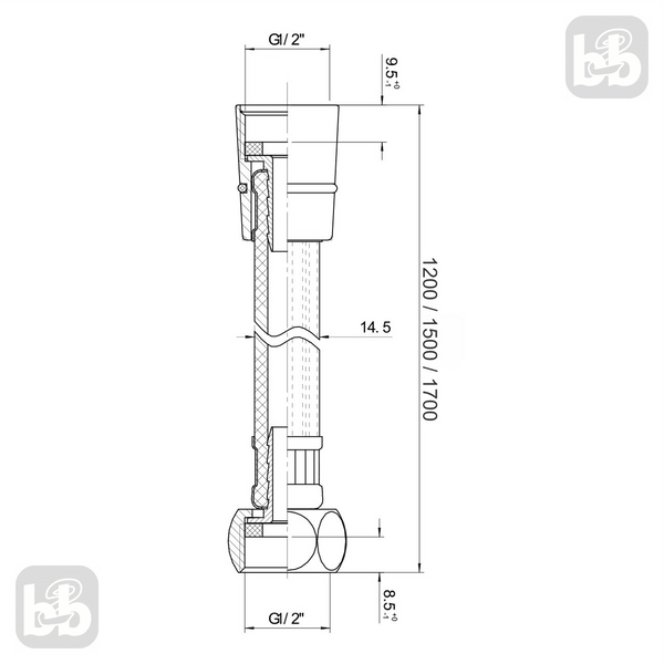 Черный Шланг для душа 170см, матовый, IMPRESE f03600110AG 93840 фото