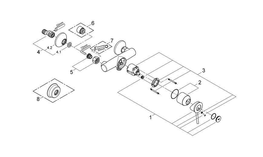 Bauclassic Смеситель для душа Grohe 32867000 32867000 фото