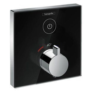 ShowerSelect Термостат для одного споживача, скляний, ПМ, чорний/хром HANSGROHE 15737600 15737600 фото