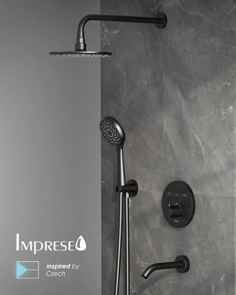 Imprese Kucera Click матовая черная Душевая система с термостатом скрытого монтажа, кнопки. t04803410SAC 97014 фото