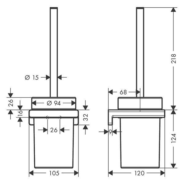 ADDSTORIS йоржик, колір чорний матовий HANSGROHE 41752670 41752670 фото