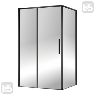 Черная Душевая кабина 120 х 80 душевой угол Imprese OSSER s06400601GR 95151 фото