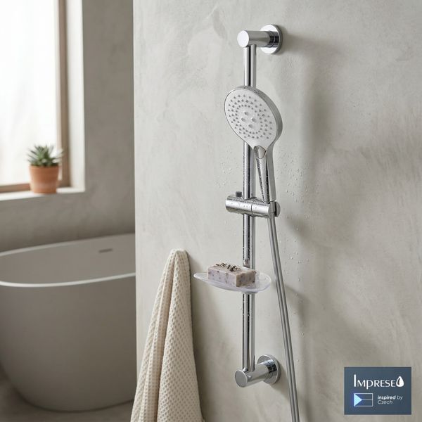 IMPRESE хром. Душевая штанга L-80 см, стойка с лейкой. f03800101DR f03800101DR фото