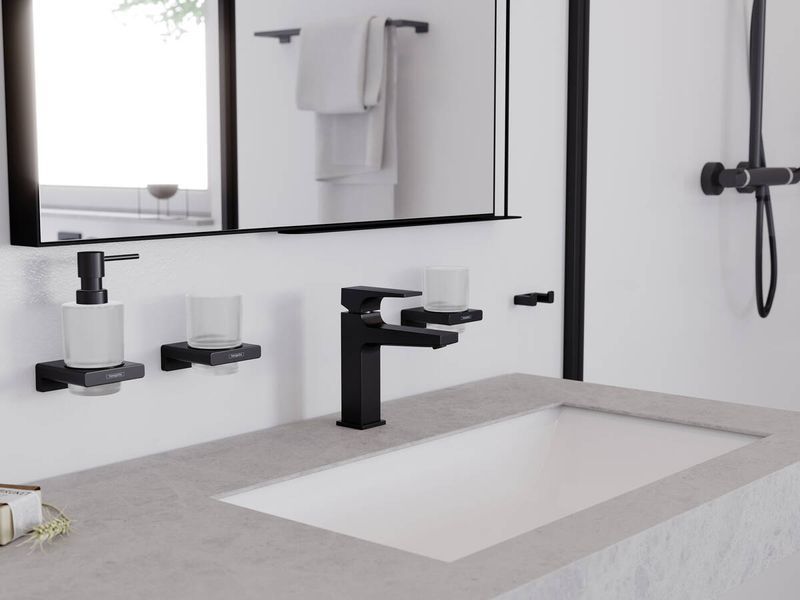 ADDSTORIS гачок подвійний, колiр чорний матовий HANSGROHE 41755670 41755670 фото
