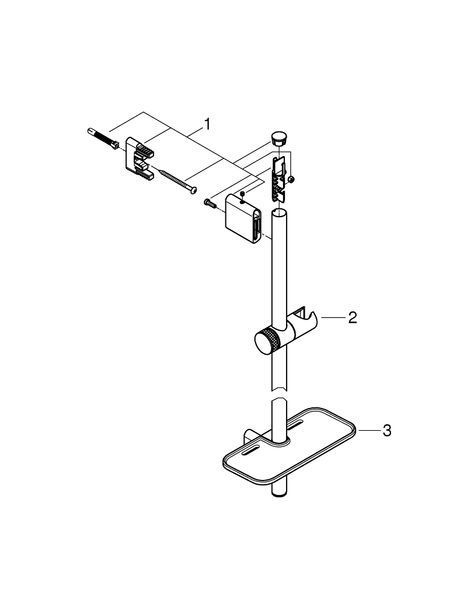 RAINSHOWER SMARTACTIVE душевая штанга 90см с полочкой, цвет черный матовый Grohe 22125KF0 22125KF0 фото