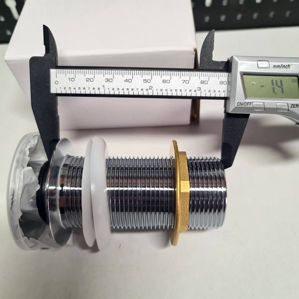 Сифон Донный клапан click-clack без перелива, хромированный, латунь, 1 1/4" Volle 90-00-043 90-00-043 фото