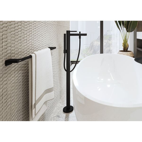 ADDSTORIS тримач рушника , колір чорний матовий HANSGROHE 41747670 41747670 фото