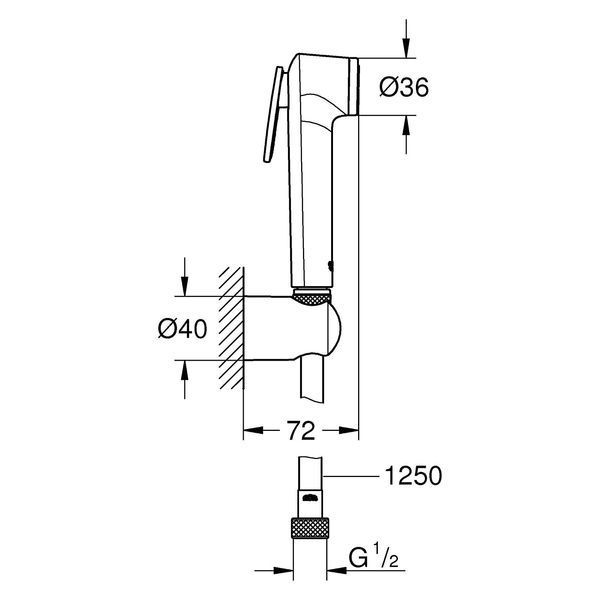 Tempesta-F Trigger Spray 30 Душевий набір з 1 типом струменю, хром Grohe27513001 27513001 фото