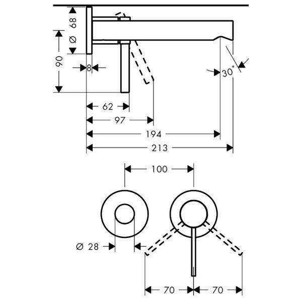 ZESIS S змішувач для умивальника на 2отв, колір хром HANSGROHE 74750000 74750000 фото