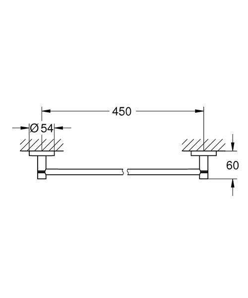 Essentials полотенцедержатель 50см, цвет матовый темный графит, Grohe 40688AL1 40688AL1 фото