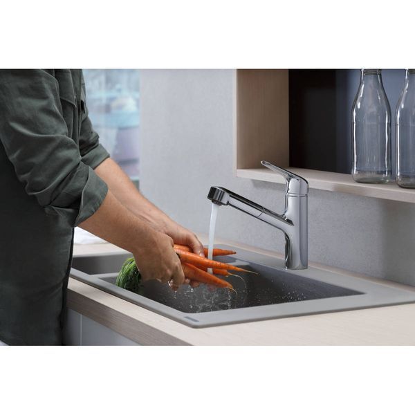 M427-H150 Змiшувач для кухнi, одноважiльний, з висувним виливом, хром Hansgrohe 71814000 71814000 фото