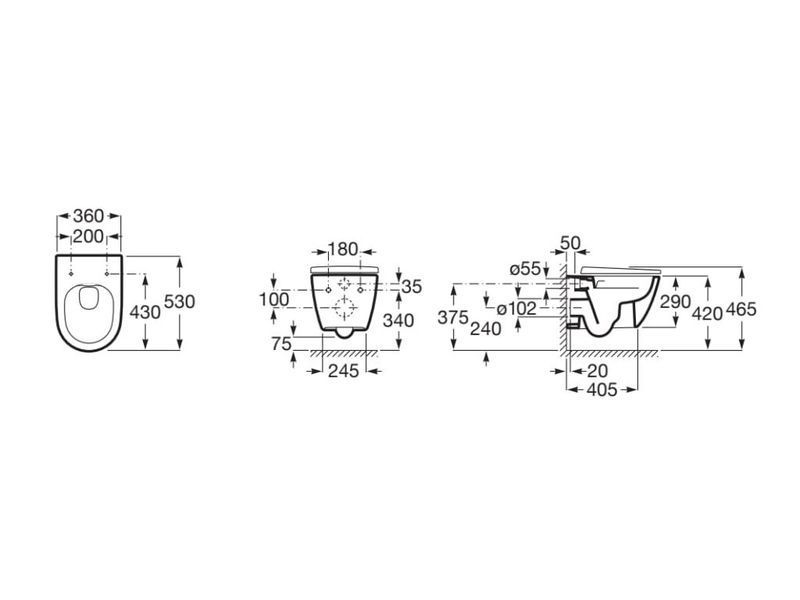 ONA Rimless унiтаз пiдвiсний з сидiнням, slow-closing ROCA A34H688000 A34H688000 фото