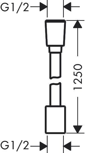 DESIGNFLEX шланг для душу 1250 мм, колір чорний матовий HANSGROHE 28220670 28220670 фото