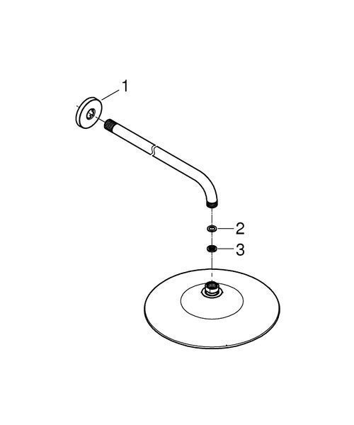 Euphoria 260 Верхний душ с держателем на стену, лейка 3 режима струи, Grohe 26458000 26458000 фото