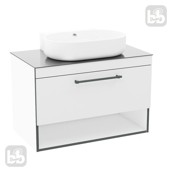 BLACK EDGE шкафчик 90см с накладным умывальником и столешницей Imprese f32119W(1) 81851 фото