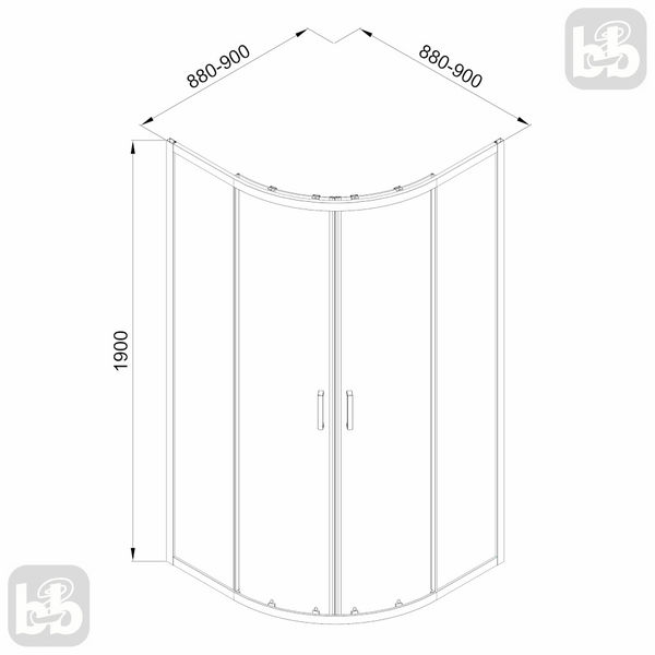 Душевая кабина 90*90 раздвижная, хром, стекло тонированное, Imprese Scala s09806091GR 95136 фото