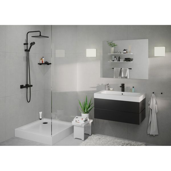 ADDSTORIS тримач рушника подвійний, колір чорний матовий HANSGROHE 41743670 41743670 фото